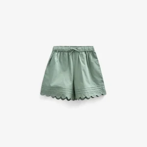Poplinshorts met Scalloprand - Tween - Dusty Green | 101076 Joy