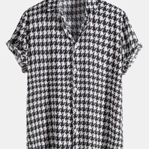 Zwart-wit shirt met geometrische print
