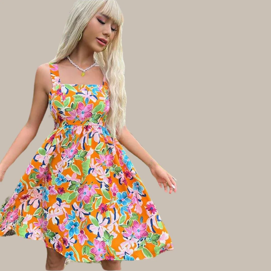 Zonnejurk met bloemenprint - Afbeelding 3