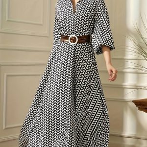 Maxi-jurk met geometrische print