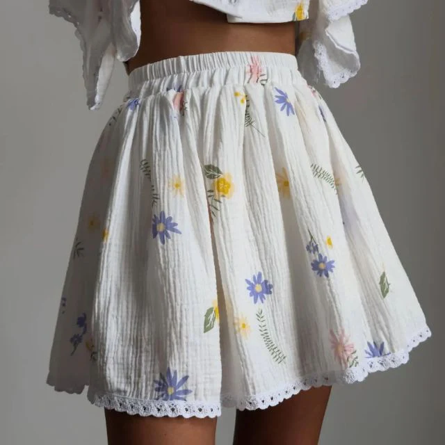 Schattig jurkje met pofmouwtjes en bloemenborduursel - Afbeelding 5