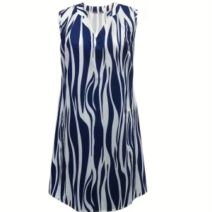 Abstracte jurk met geribbelde print