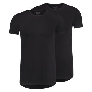 T-shirt ronde hals Slim fit zwart 2-Pack