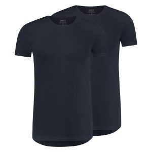 T-shirt Ronde hals Slim fit blauw 2-Pack