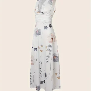 Lange jurk met bloemenprint