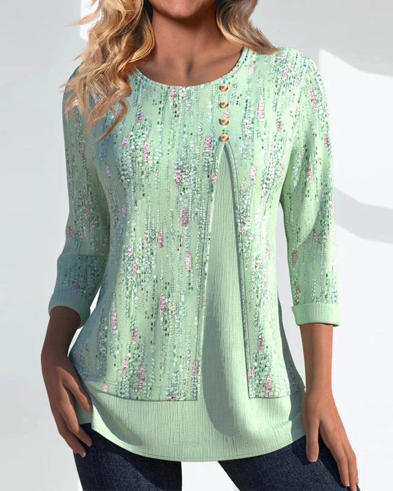 Sara | Top met geometrische print - Afbeelding 3