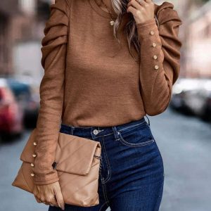 Blouse met pofmouwen