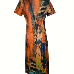 Bohemian casual jurk met korte mouwen