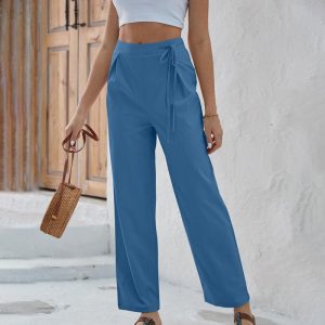 Effen broek met hoge taille