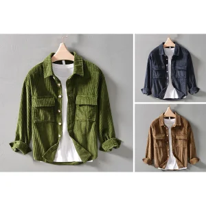 Retro ribfluwelen overhemd