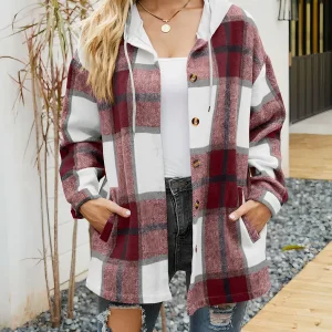 EMERIE - Geruite jas met capuchon