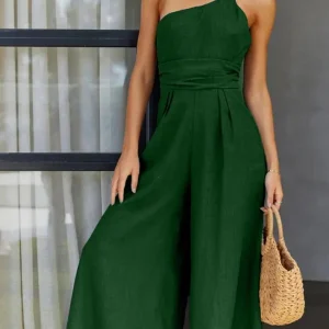 Rugloze jumpsuit met dubbele band