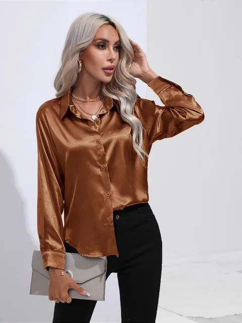 Elegante satijnen blouse - Afbeelding 8