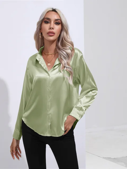 Elegante satijnen blouse - Afbeelding 7