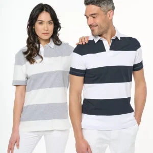 K286 – Unisex polo gestreept met korte mouwen