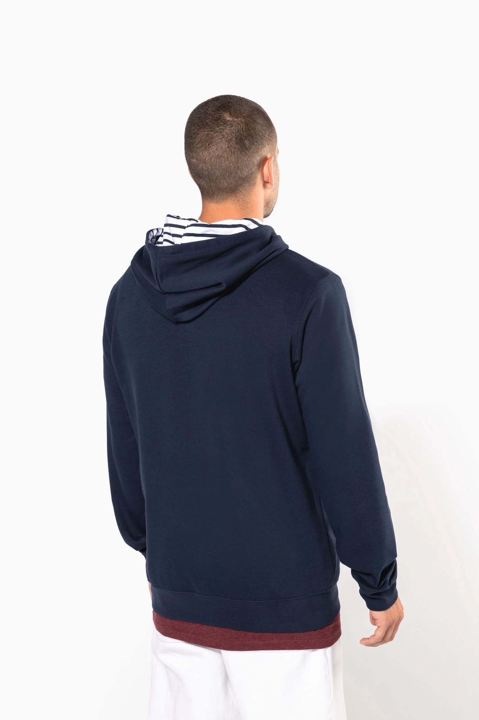 K4013 – Unisex hoodie met contrasterende capuchon met motief bedrukken - Afbeelding 3