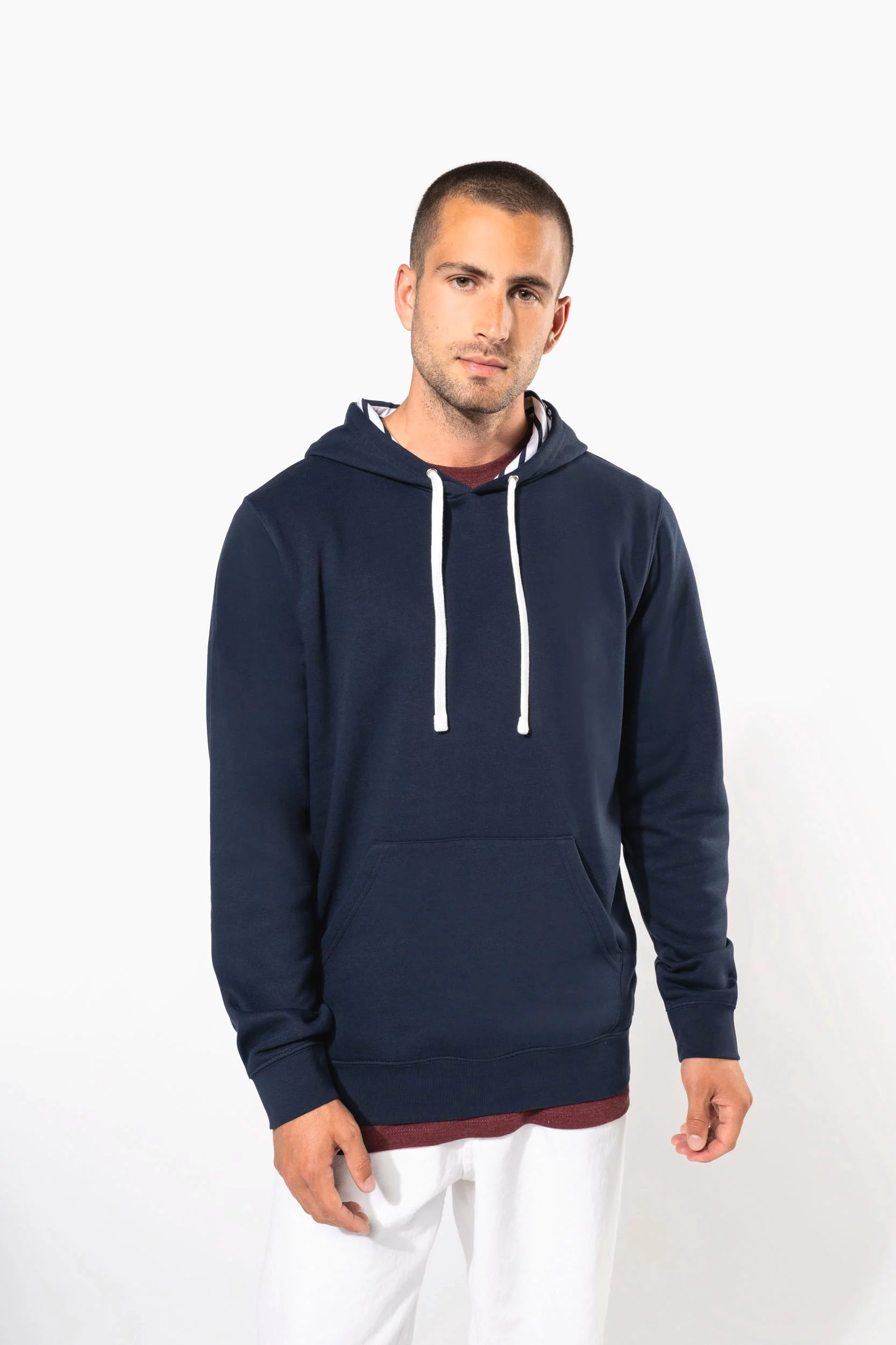 K4013 – Unisex hoodie met contrasterende capuchon met motief bedrukken