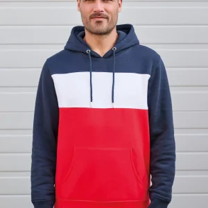 K4016 – Unisex hoodie gestreept driekleurig