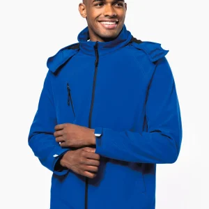 K413 – Heren softshell jas met afneembare capuchon