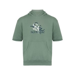 Senvique hoodie earthy green shortsleeve