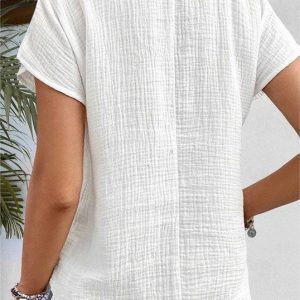 Top met kraag en knopen