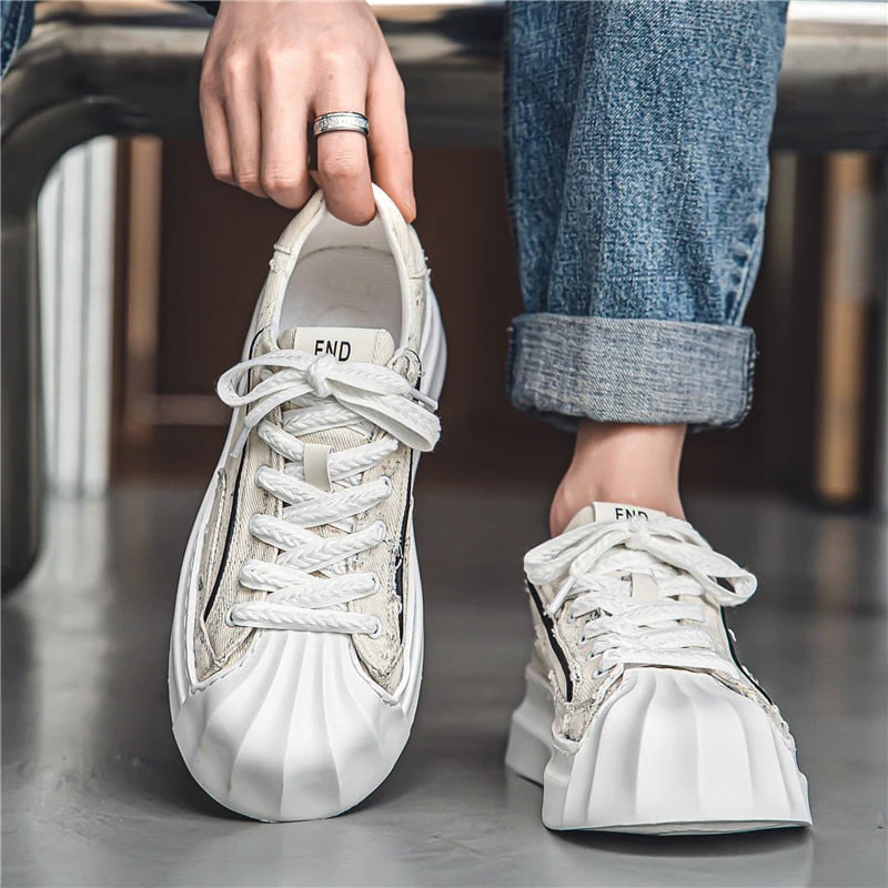 Sportschoenen van casual canvas met verhoogde zool - Afbeelding 7