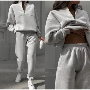 2-Delige Sets Casual Solid Sweater Suit