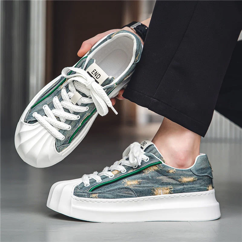 Sportschoenen van casual canvas met verhoogde zool - Afbeelding 9