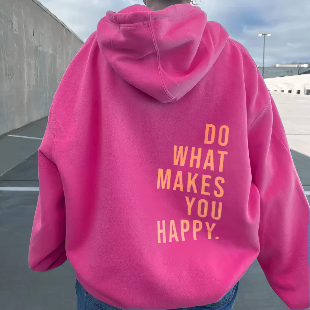 "Doe wat je gelukkig maakt" Hoodie - Afbeelding 4