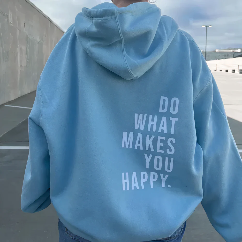 "Doe wat je gelukkig maakt" Hoodie - Afbeelding 3