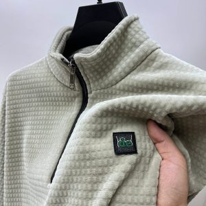 Trui met halve rits in alpacafleece