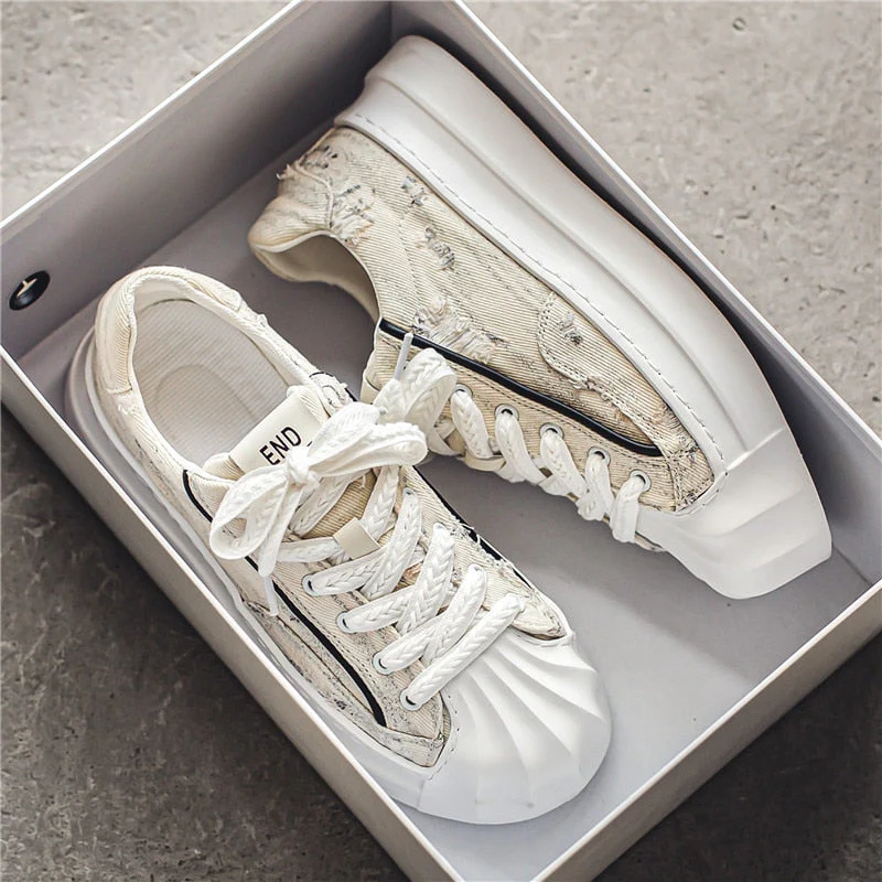 Sportschoenen van casual canvas met verhoogde zool - Afbeelding 8