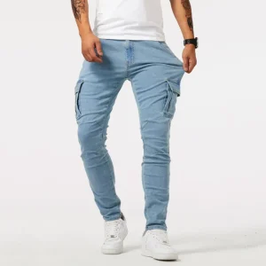 Stretchy skinny cargo broek voor heren