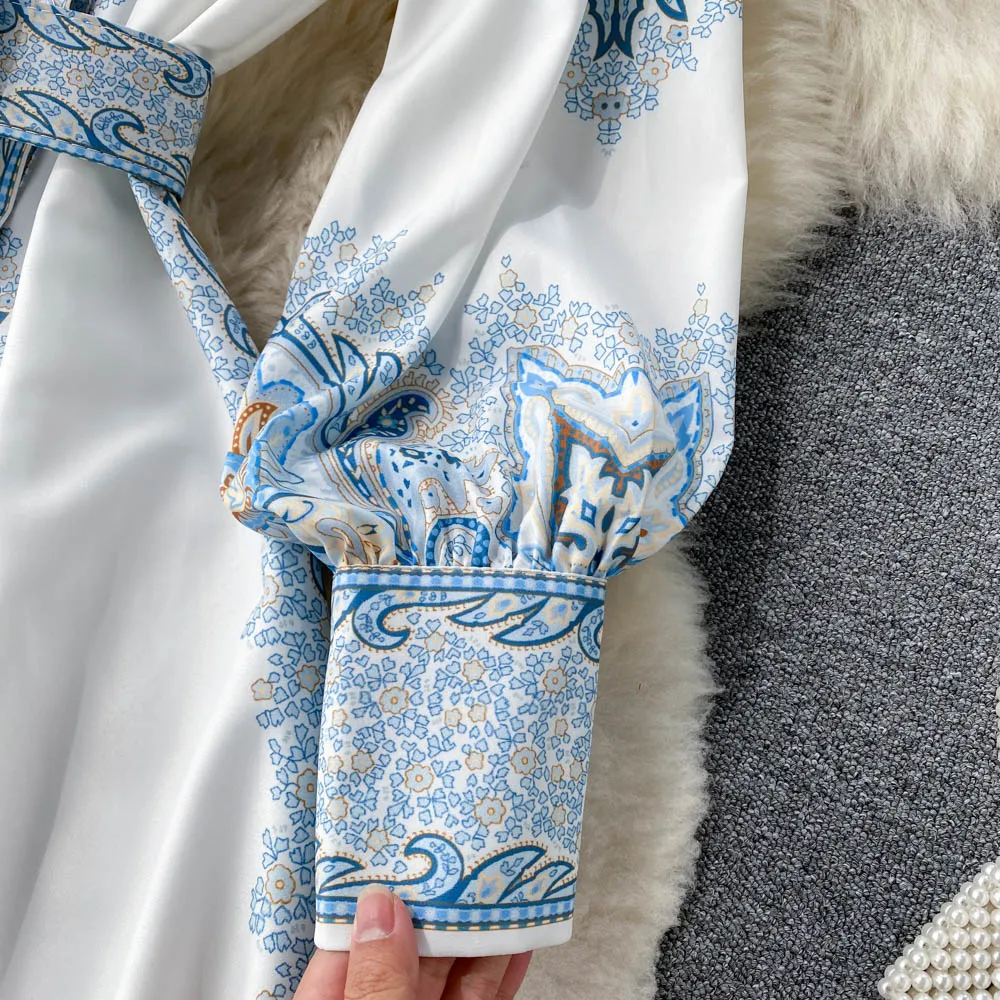 A-lijn jurk met ceintuur met bloemenpatroon - Afbeelding 6