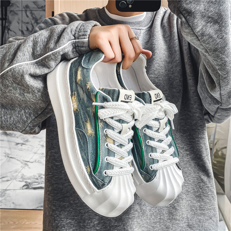 Sportschoenen van casual canvas met verhoogde zool - Afbeelding 4