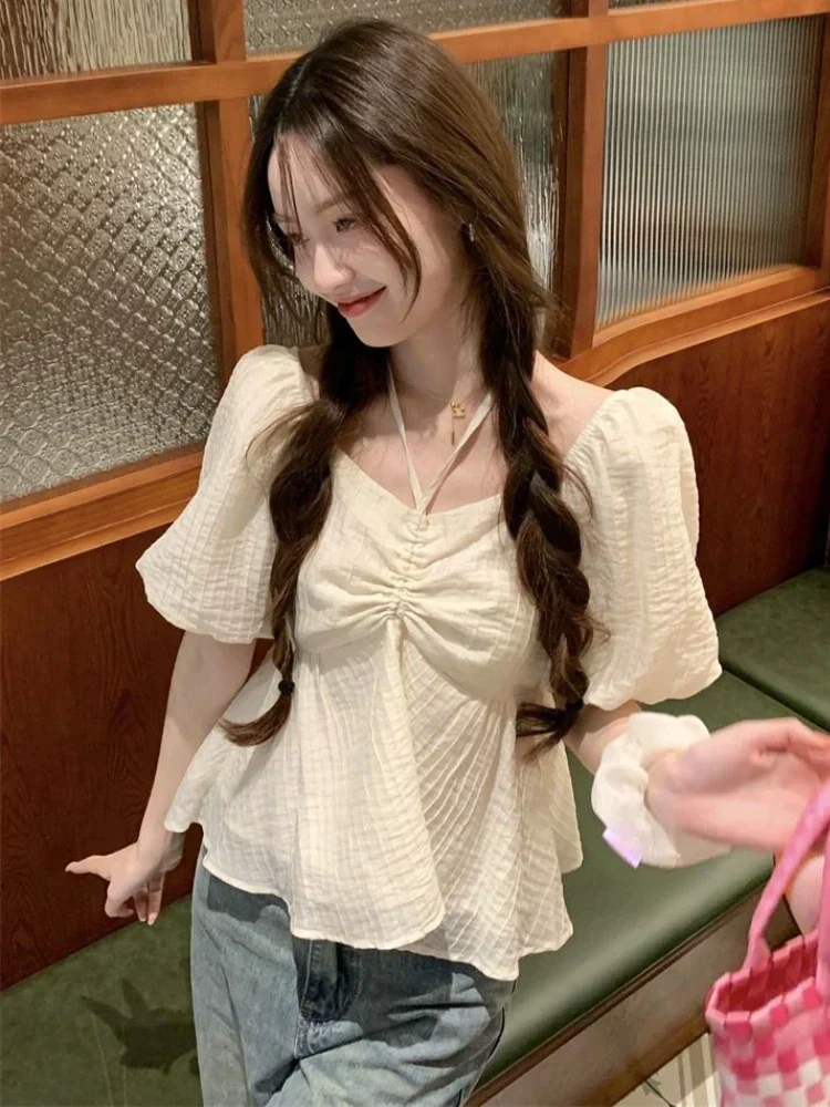 Schattige blouses met pofmouwen voor dames - Afbeelding 4