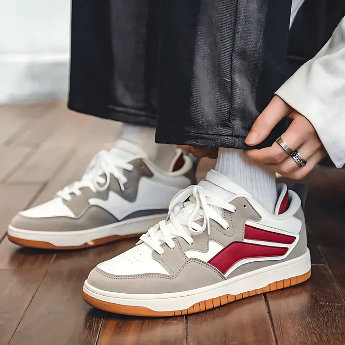 Retro low-top sportschoenen met contrasterende details - Afbeelding 7