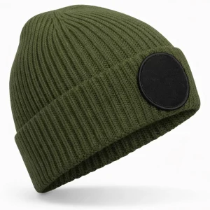 B332R – Geribbelde muts met ronde patch