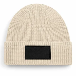 B442R – Geribbelde muts met rechthoekige patch