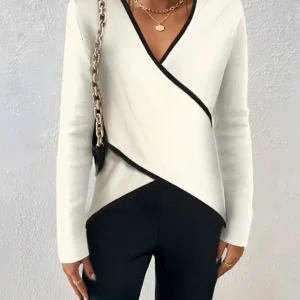 V-hals Elegante en stijlvolle trui met lange mouwen voor dames