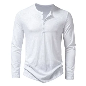 LiteWear – Casual Longsleeve met Henley-hals