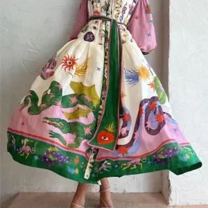 Maxi-jurk met abstracte print