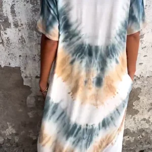 Caelia | Elegante Tie-dye lange jurk