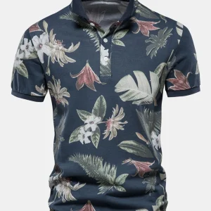 Poloshirt met tropische print