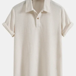Wafel Jacquard Terry Poloshirt