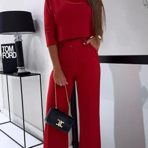 Tweedelige set in effen kleur