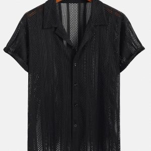 Shirt met netstructuur