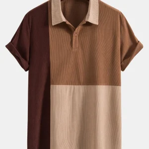 Kleurblok Corduroy Poloshirt