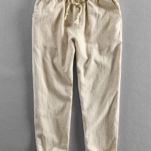 Linnen Katoen Blend Cropped Broek