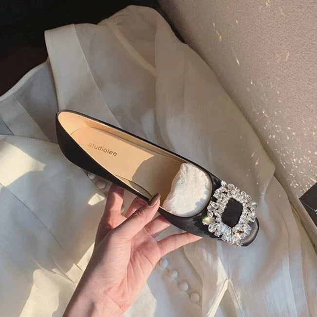 Verfraaide ballerina's met satijnen afwerking